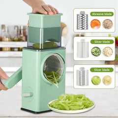 Multifunctional Rotary Drum Grater – Manual Vegetable Slicer & Shredder with box packing