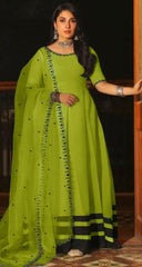 Embroidered Chiffon Maxi with Dupatta – 3PC Elegant Formal Dress