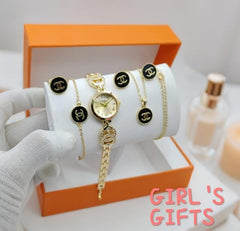 Luxury-Inspired Women's Gift Set – Elegant Jewelry & Watch Collection 🎀💎