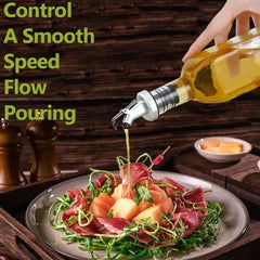 500ML Large Glass Oil Bottle with Safety Lock Cap – Leak-Proof & Stylish