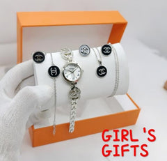 Luxury-Inspired Women's Gift Set – Elegant Jewelry & Watch Collection 🎀💎