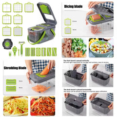 🥕 Multifunctional 22-in-1 Vegetable Chopper & Slicer with Storage Box